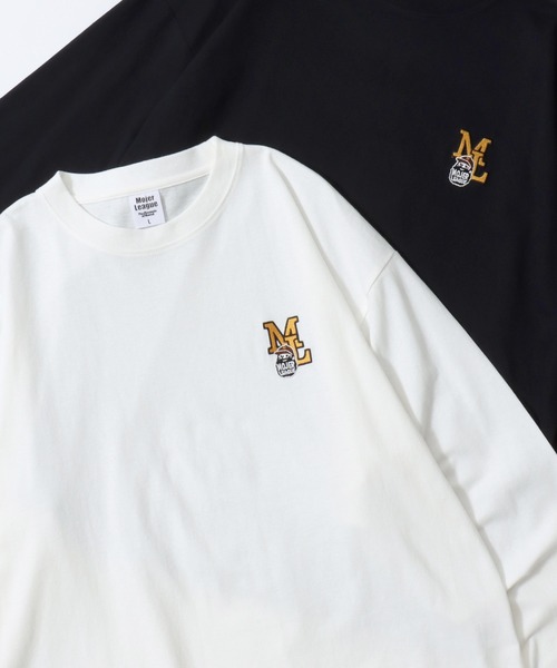 SITRY（シトリー）の「MOJER LEAGUE Embroidery T-Shirt/別注 モジャーリーグ オーバーサイズ おじさん ワンポイント刺繍 ロンT 長袖Tシャツ レディース メンズ  【ブランドステッカー付き】（Tシャツ/カットソー・メンズ・ホワイト/ブラック/ホワイト系その他/ブラック系その他/ホワイト系その他2/ホワイト系その他3/ブラック系その他2/ブラック系その他3・M/L/XL）」の5枚目の写真