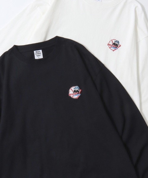 SITRY（シトリー）の「MOJER LEAGUE Embroidery T-Shirt/別注 モジャーリーグ オーバーサイズ おじさん ワンポイント刺繍 ロンT 長袖Tシャツ レディース メンズ  【ブランドステッカー付き】（Tシャツ/カットソー・メンズ・ホワイト/ブラック/ホワイト系その他/ブラック系その他/ホワイト系その他2/ホワイト系その他3/ブラック系その他2/ブラック系その他3・M/L/XL）」の7枚目の写真