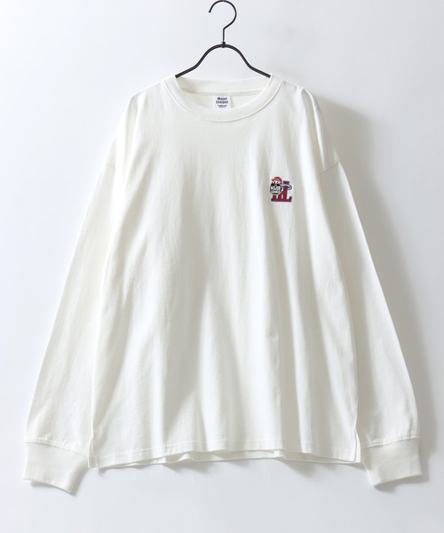 SITRY（シトリー）の「MOJER LEAGUE Embroidery T-Shirt/別注 モジャーリーグ オーバーサイズ おじさん ワンポイント刺繍 ロンT 長袖Tシャツ レディース メンズ  【ブランドステッカー付き】（Tシャツ/カットソー・メンズ・ホワイト/ブラック/ホワイト系その他/ブラック系その他/ホワイト系その他2/ホワイト系その他3/ブラック系その他2/ブラック系その他3・M/L/XL）」の12枚目の写真