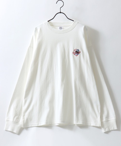 SITRY（シトリー）の「MOJER LEAGUE Embroidery T-Shirt/別注 モジャーリーグ オーバーサイズ おじさん ワンポイント刺繍 ロンT 長袖Tシャツ レディース メンズ  【ブランドステッカー付き】（Tシャツ/カットソー・メンズ・ホワイト/ブラック/ホワイト系その他/ブラック系その他/ホワイト系その他2/ホワイト系その他3/ブラック系その他2/ブラック系その他3・M/L/XL）」の15枚目の写真