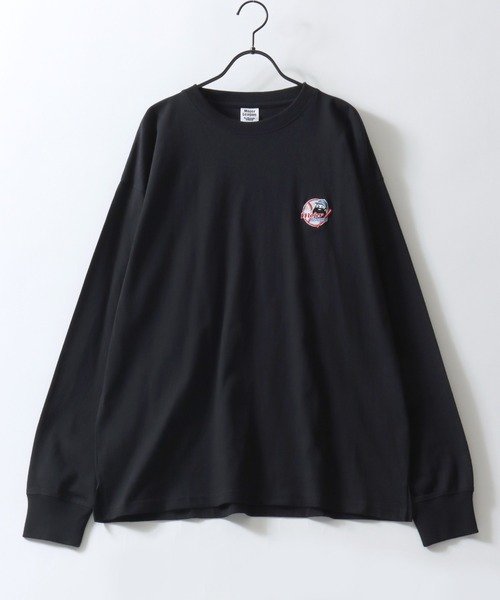SITRY（シトリー）の「MOJER LEAGUE Embroidery T-Shirt/別注 モジャーリーグ オーバーサイズ おじさん ワンポイント刺繍 ロンT 長袖Tシャツ レディース メンズ  【ブランドステッカー付き】（Tシャツ/カットソー・メンズ・ホワイト/ブラック/ホワイト系その他/ブラック系その他/ホワイト系その他2/ホワイト系その他3/ブラック系その他2/ブラック系その他3・M/L/XL）」の16枚目の写真