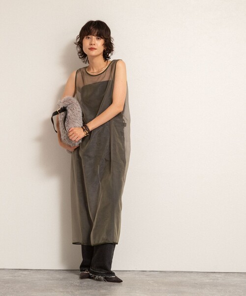 マクウェル（MAQWEL）/【MAQWEL/マクウェル】ウォッシャブルオーガンジーワンピース セール】【MAQWEL/マクウェル】ウォッシャブルオーガンジーワンピース