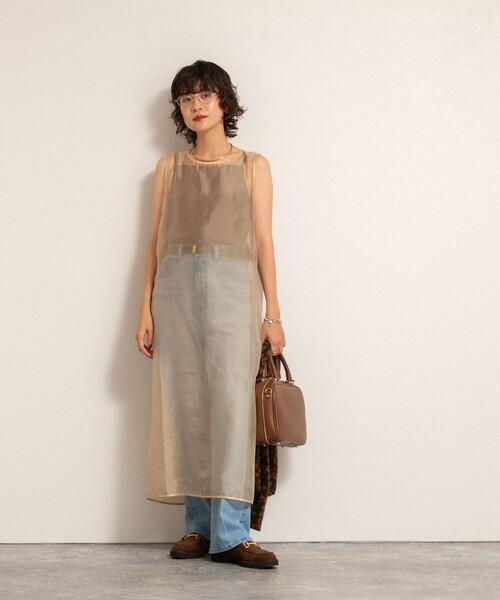 NOLLEY’S（ノーリーズ）の「【MAQWEL/マクウェル】ウォッシャブルオーガンジーワンピース（ワンピース・レディース・ベージュ/カーキ・FREE）」の18枚目の写真