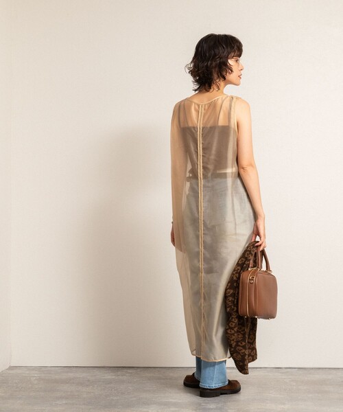 NOLLEY’S（ノーリーズ）の「【MAQWEL/マクウェル】ウォッシャブルオーガンジーワンピース（ワンピース・レディース・ベージュ/カーキ・FREE）」の19枚目の写真