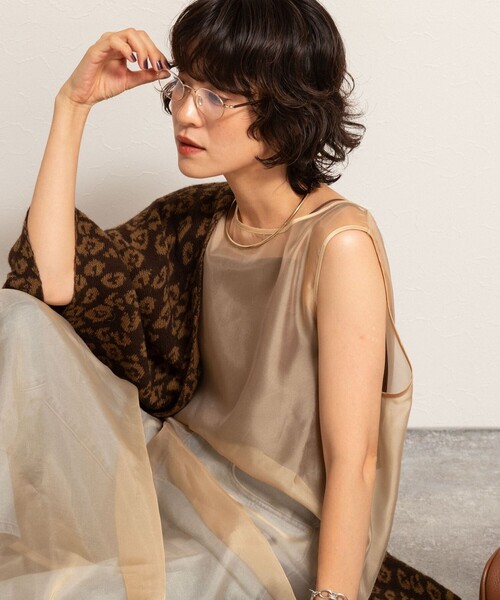 NOLLEY’S（ノーリーズ）の「【MAQWEL/マクウェル】ウォッシャブルオーガンジーワンピース（ワンピース・レディース・ベージュ/カーキ・FREE）」の4枚目の写真