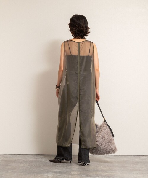 NOLLEY’S（ノーリーズ）の「【MAQWEL/マクウェル】ウォッシャブルオーガンジーワンピース（ワンピース・レディース・ベージュ/カーキ・FREE）」の7枚目の写真