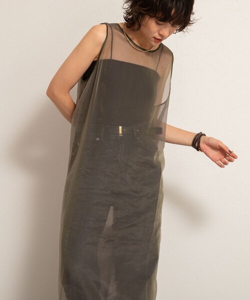 セール】【MAQWEL/マクウェル】ウォッシャブルオーガンジーワンピース