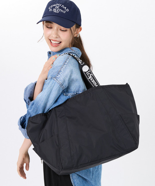 値下げ　レスポートサック トート　REVERSIBLE TOTE マザーズバッグ セール】E/W REVERSIBLE PKT TOTE ロゴジャカードブラックT（トート