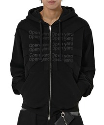 OY 黒 ジップアップパーカー フリーサイズ ☆OY☆DYED LOGO PATCH HOODIE ZIP UP - BLACK☆正規品/送料込