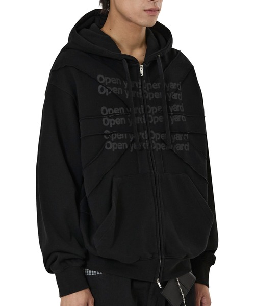 OY(オーワイ)の「『OY/オーワイ』UNION CUT PATCH HOODIE ZIP UP/ユニオンカットパッチジップアップパーカー(パーカー・レディース・ホワイト/ブラック・L/M)」の4枚目の写真