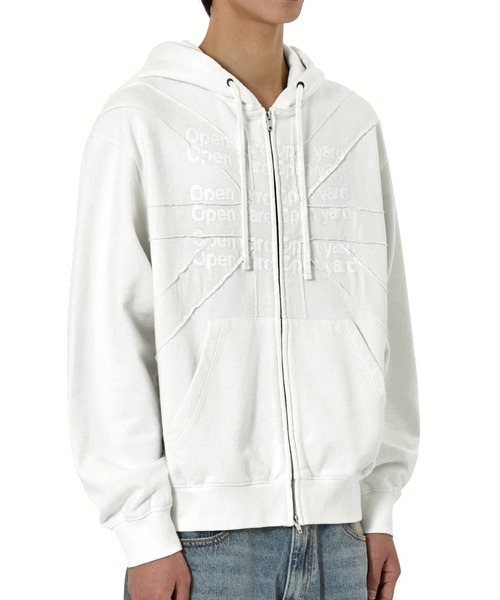 OY(オーワイ)の「『OY/オーワイ』UNION CUT PATCH HOODIE ZIP UP/ユニオンカットパッチジップアップパーカー(パーカー・レディース・ホワイト/ブラック・L/M)」の11枚目の写真