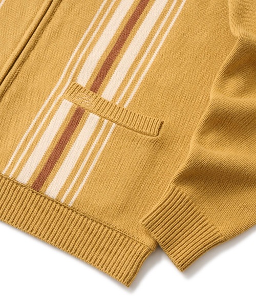 FTC（エフティーシー）の「STRIPE ZIP UP KNIT CARDIGAN（カーディガン/ボレロ・メンズ・マスタード/ブラック・LARGE/MEDIUM/SMALL/X-LARGE）」の3枚目の写真
