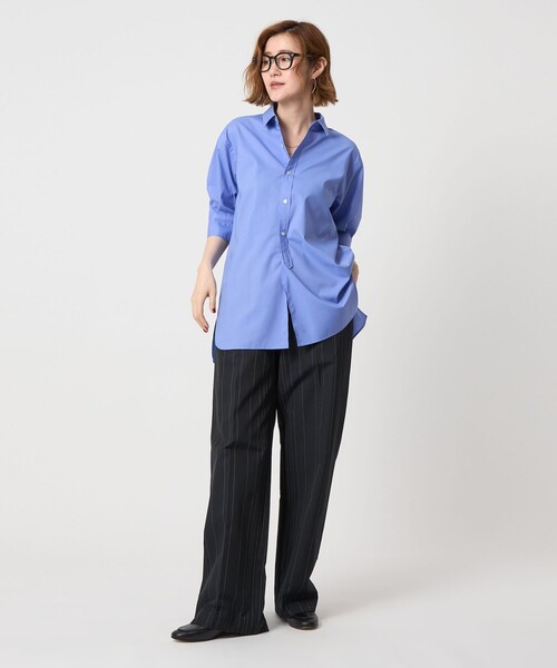 新品未使用　＜conte＞レギュラーカラーショートスリーブシャツ　コバルト セール】＜conte＞レギュラーカラー ショートスリーブシャツ（シャツ