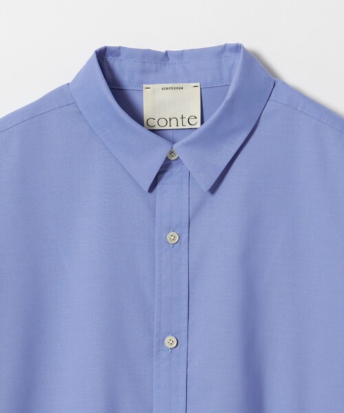 新品未使用　＜conte＞レギュラーカラーショートスリーブシャツ　コバルト UNITED ARROWS｜<conte>レギュラーカラー ショートスリーブ