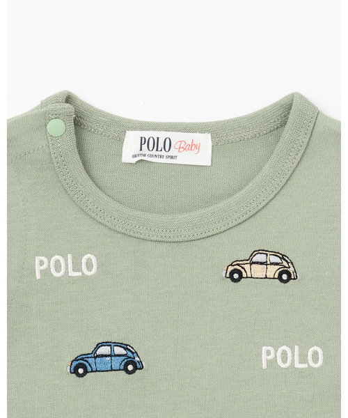petit main（プティマイン）の「【POLO BCS】モチーフ刺繍長袖2WAYオール（ロンパース・キッズ・ネイビー/グリーン/オフホワイト・50-70cm）」の8枚目の写真