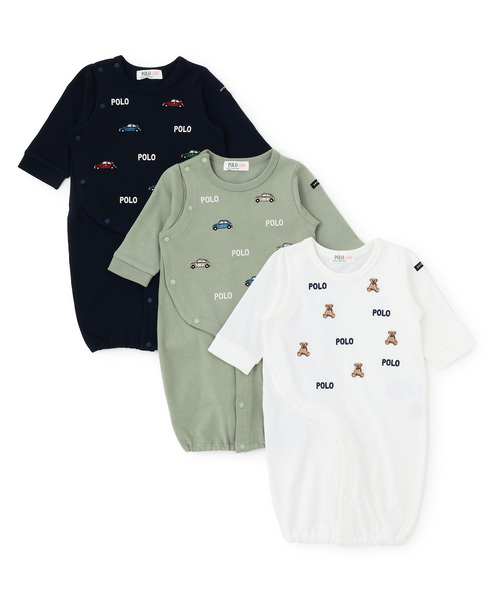 petit main（プティマイン）の「【POLO BCS】モチーフ刺繍長袖2WAYオール（ロンパース・キッズ・ネイビー/グリーン/オフホワイト・50-70cm）」の15枚目の写真