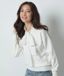 アプワイザーリッシェ♡ランダムフリルニットプルオーバー♡新品♡白 Apuweiser-riche（アプワイザーリッシェ）の「ランダムフリル