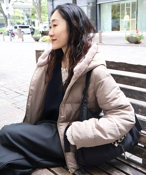 セール】ファーフードショートダウン（ダウンジャケット/コート）｜le