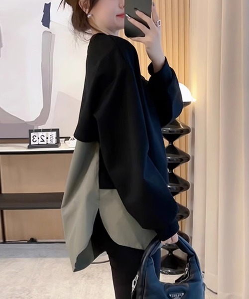 SallyLunn(サリーラン)の「レイヤードアシンメトリートップス(その他トップス・レディース・ブラック/ブラウン・LARGE/MEDIUM)」の3枚目の写真
