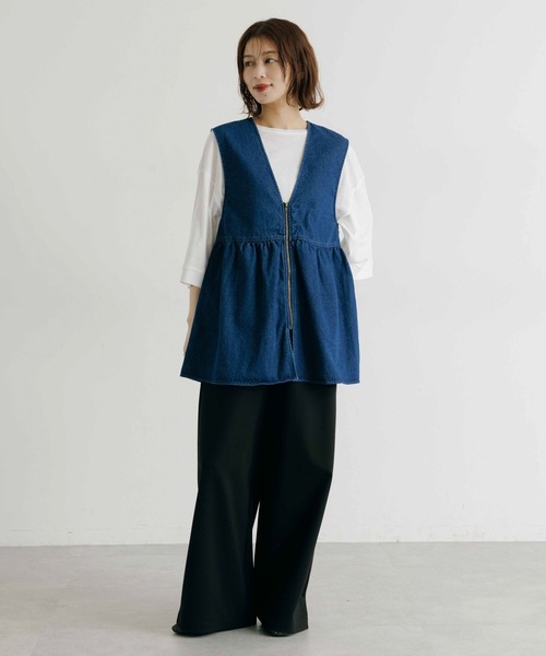 studio CLIP（スタディオクリップ）の「ハイツイスト7分袖プルオーバー（Tシャツ/カットソー・レディース・オフホワイト/ライトベージュ/ネイビー・FREE）」の14枚目の写真