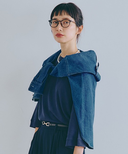 studio CLIP（スタディオクリップ）の「ハイツイスト7分袖プルオーバー（Tシャツ/カットソー・レディース・オフホワイト/ライトベージュ/ネイビー・FREE）」の18枚目の写真