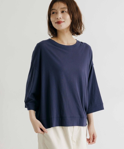 studio CLIP（スタディオクリップ）の「ハイツイスト7分袖プルオーバー（Tシャツ/カットソー・レディース・オフホワイト/ライトベージュ/ネイビー・FREE）」の22枚目の写真