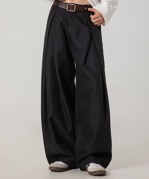 TOBEE(トゥビー)の「【TOBEE】クロス ダブルタックデザイン ワイドスラックス(スラックス・メンズ・ブラック/ブラウン/グレー・LARGE/MEDIUM/X-LARGE)」の13枚目の写真