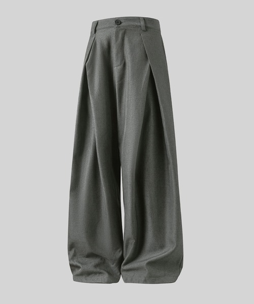 TOBEE(トゥビー)の「【TOBEE】クロス ダブルタックデザイン ワイドスラックス(スラックス・メンズ・ブラック/ブラウン/グレー・LARGE/MEDIUM/X-LARGE)」の4枚目の写真