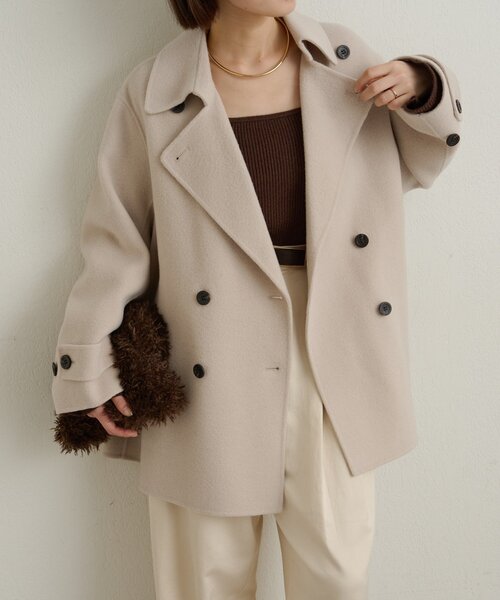 Omekashi ダブルフェイスPコート ベージュ ダブルフェイスPコート（ピーコート）｜Omekashi（オメカシ）の