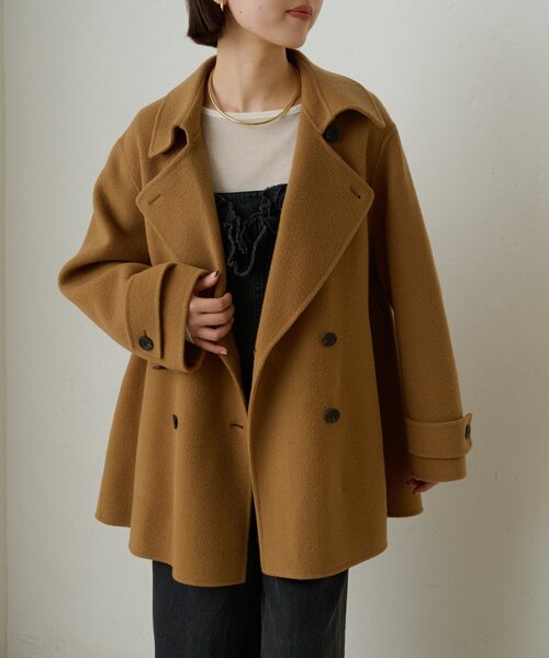 Omekashi ダブルフェイスPコート ベージュ Omekashi ダブルフェイスPコート ベージュ Omekashi（オメカシ