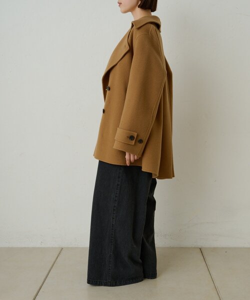 【マリコ】omekashi ダブルフェイスPコート　ベージュ ダブルフェイスPコート（ピーコート）｜Omekashi（オメカシ）の