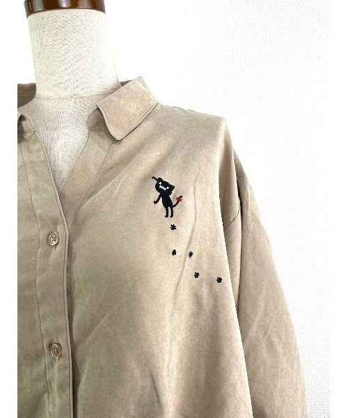 Rydia(リディア)の「スキッパーブラウス(シャツ/ブラウス・レディース・カーキ/ベージュ・M)」の6枚目の写真