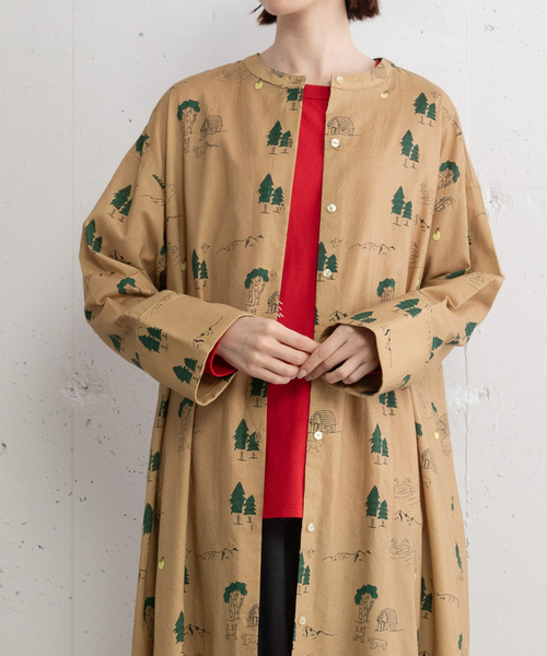 POU DOU DOU（プードゥドゥ）の「スワンレイクプリントワンピース（ワンピース・レディース・キナリ/ベージュ・M）」の10枚目の写真