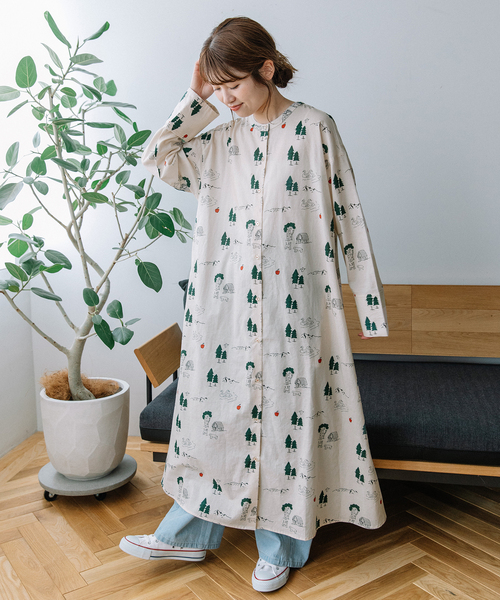 POU DOU DOU（プードゥドゥ）の「スワンレイクプリントワンピース（ワンピース・レディース・キナリ/ベージュ・M）」の14枚目の写真