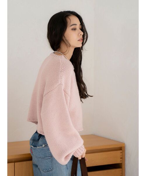 Ungrid（アングリッド）の「ローゲージクルーネックニット（ニット/セーター・レディース・オフホワイト/ピンク/ブラウン・FREE）」の19枚目の写真