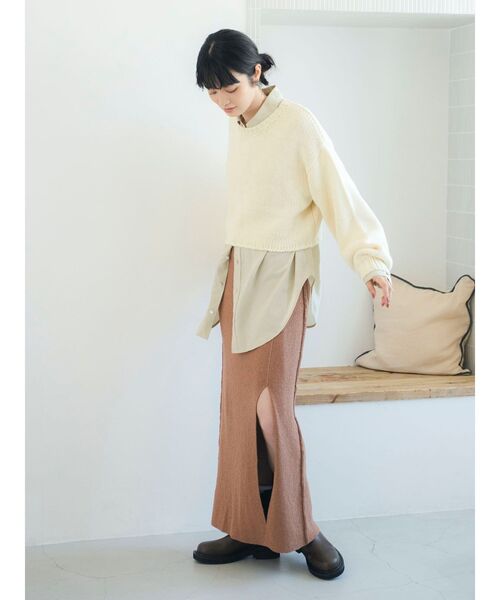 Ungrid（アングリッド）の「ローゲージクルーネックニット（ニット/セーター・レディース・オフホワイト/ピンク/ブラウン・FREE）」の16枚目の写真