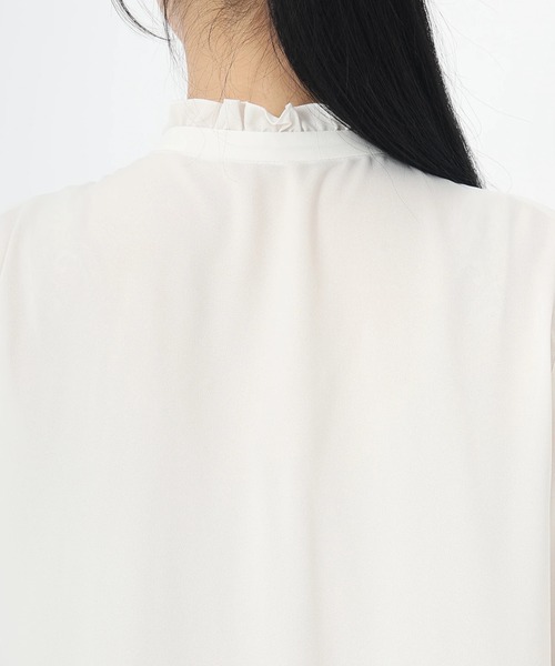 STRAWBERRY-FIELDS（ストロベリーフィールズ）の「ストレッチジョーゼット_2wayスカーフタイブラウス（シャツ/ブラウス・レディース・ライトグレー/アイボリー・2）」の10枚目の写真