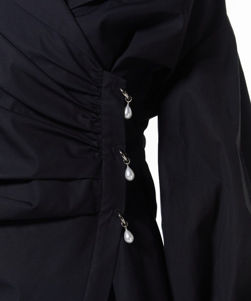 JOSE MOON（ジョゼムーン）の「DEFORMATION PEARL SHIRT/デフォメーションパールシャツ（シャツ/ブラウス・レディース・ホワイト/ブラック・FREE）」の17枚目の写真