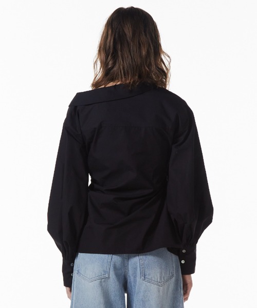 JOSE MOON（ジョゼムーン）の「DEFORMATION PEARL SHIRT/デフォメーションパールシャツ（シャツ/ブラウス・レディース・ホワイト/ブラック・FREE）」の6枚目の写真