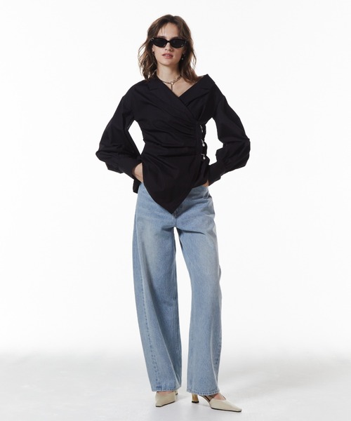 JOSE MOON（ジョゼムーン）の「DEFORMATION PEARL SHIRT/デフォメーションパールシャツ（シャツ/ブラウス・レディース・ホワイト/ブラック・FREE）」の9枚目の写真