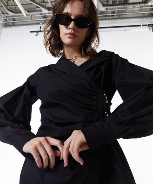 JOSE MOON（ジョゼムーン）の「DEFORMATION PEARL SHIRT/デフォメーションパールシャツ（シャツ/ブラウス・レディース・ホワイト/ブラック・FREE）」の15枚目の写真