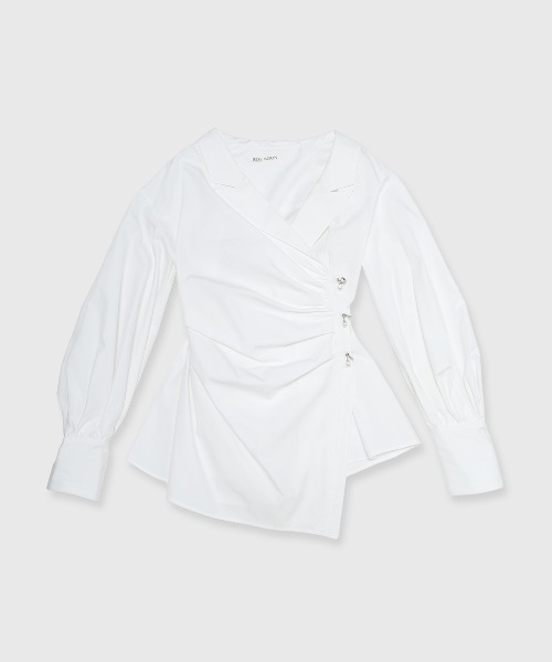 JOSE MOON（ジョゼムーン）の「DEFORMATION PEARL SHIRT/デフォメーションパールシャツ（シャツ/ブラウス・レディース・ホワイト/ブラック・FREE）」の18枚目の写真