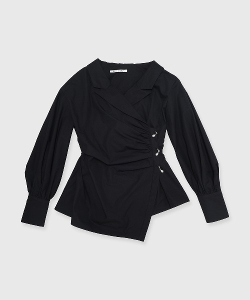 JOSE MOON（ジョゼムーン）の「DEFORMATION PEARL SHIRT/デフォメーションパールシャツ（シャツ/ブラウス・レディース・ホワイト/ブラック・FREE）」の19枚目の写真