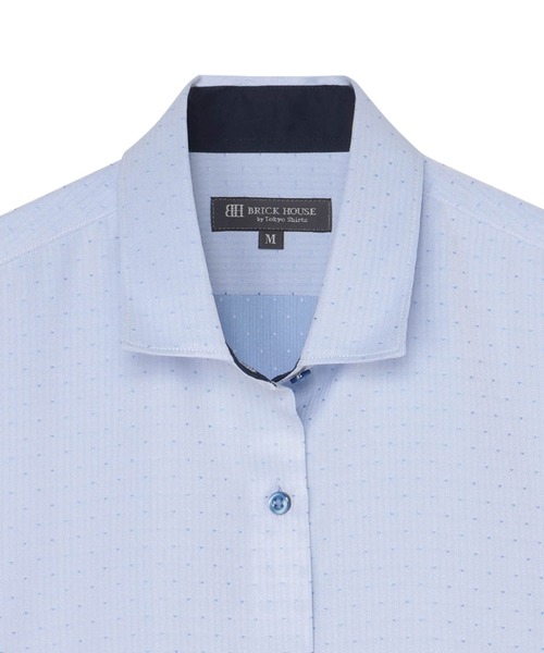 TOKYO SHIRTS（トウキョウシャツ）の「COFREX 形態安定ノンアイロン ワイド 長袖ビジネスワイシャツ（ビジネスシャツ・レディース・ブルー・S/M/L/LL/XL）」の3枚目の写真