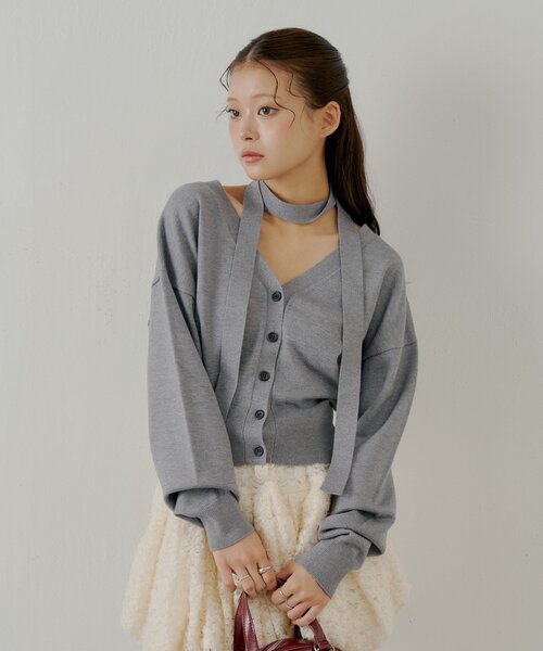 セール】タイ付きコンパクトVニット（ニット/セーター）｜Chico（チコ