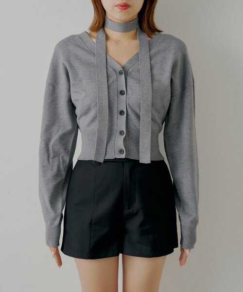 タイ付きコンパクトVニット（ニット/セーター）｜Chico（チコ）の