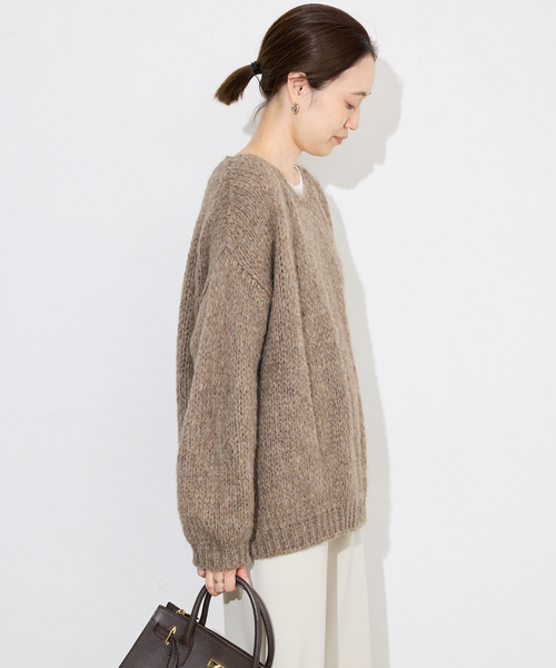 TRICOTS JEAN MARC（トリコットジーンマルク）の「《追加2》TRICOTS JEAN MARC/トリコットジーンマルク SLOBE別注 PO KNIT（ニット/セーター・レディース・ボルドー/ピンク/ベージュ系その他/ホワイト・FREE）」の7枚目の写真