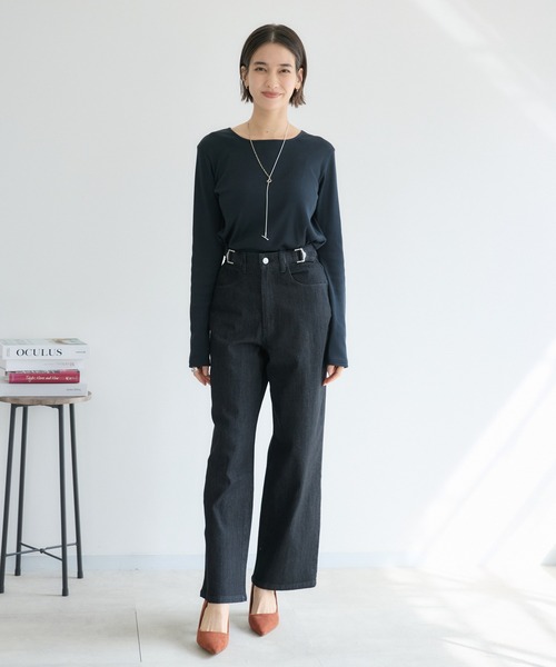 KATHARINE ROSS（キャサリンロス）の「【PILLINI/ピリーニ】タブ付ストレートデニムパンツ（デニムパンツ・レディース・ブラック/ネイビー・SMALL/MEDIUM/LARGE）」の8枚目の写真