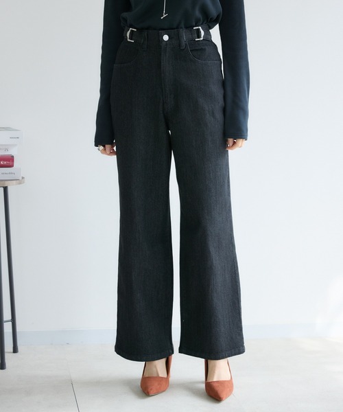 KATHARINE ROSS（キャサリンロス）の「【PILLINI/ピリーニ】タブ付ストレートデニムパンツ（デニムパンツ・レディース・ブラック/ネイビー・SMALL/MEDIUM/LARGE）」の10枚目の写真