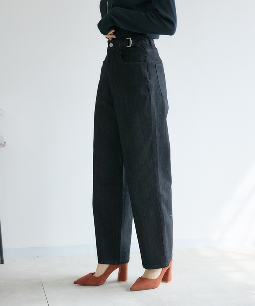 KATHARINE ROSS（キャサリンロス）の「【PILLINI/ピリーニ】タブ付ストレートデニムパンツ（デニムパンツ・レディース・ブラック/ネイビー・SMALL/MEDIUM/LARGE）」の9枚目の写真